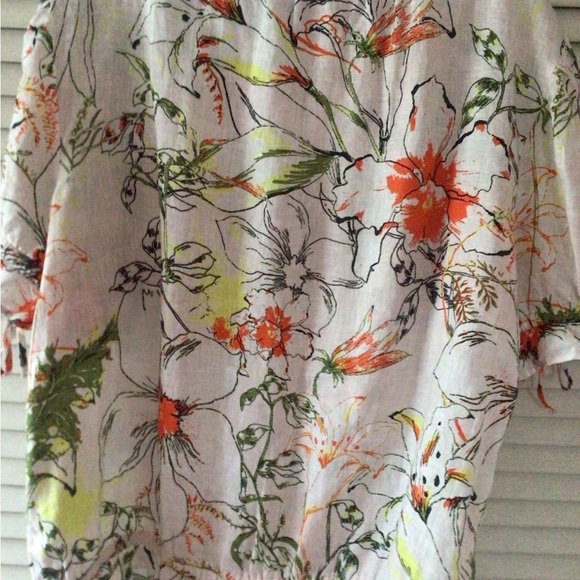 INC Linen Floral Ruffled Top - Picture 4 of 6